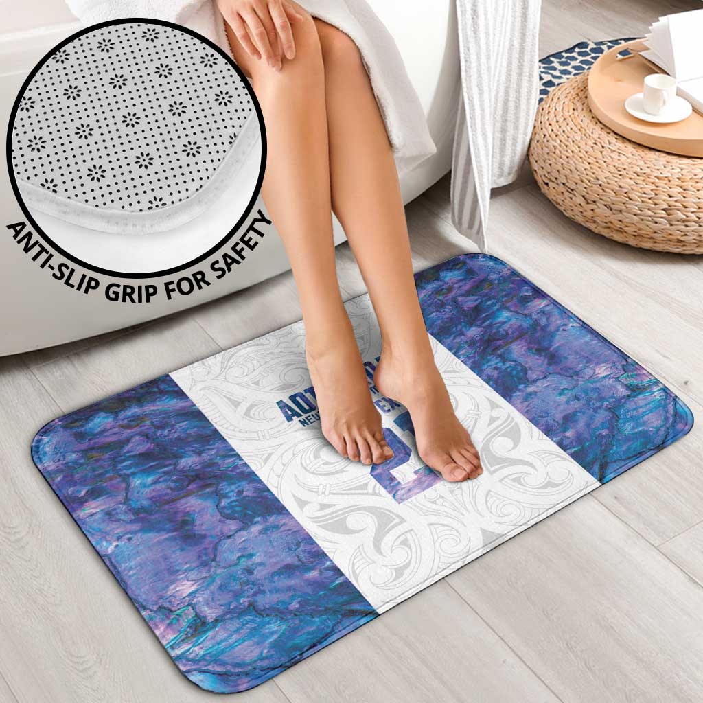 Custom New Zealand Aotearoa Bathroom Set Purple Maori Paua Shell Indigenous - Aussie Hoodie