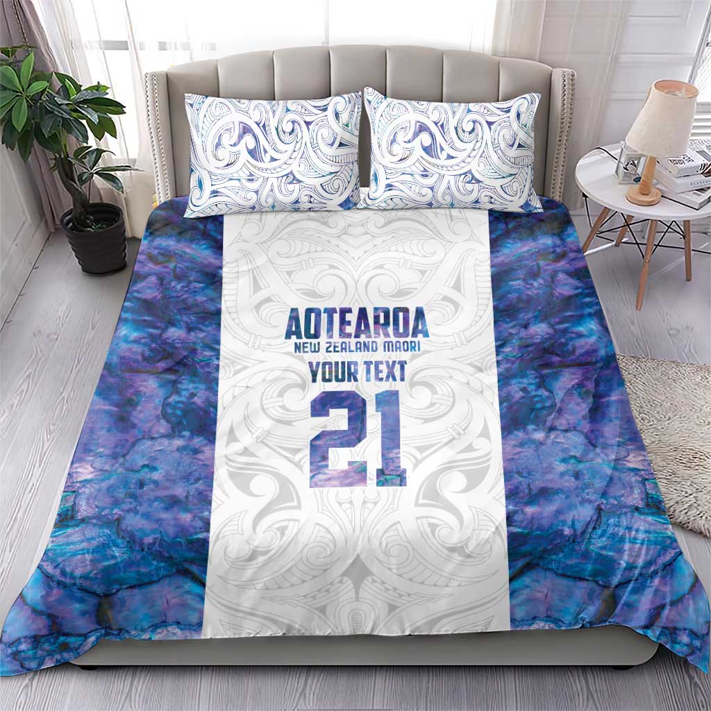 Custom New Zealand Aotearoa Bedding Set Purple Maori Paua Shell Indigenous - Aussie Hoodie
