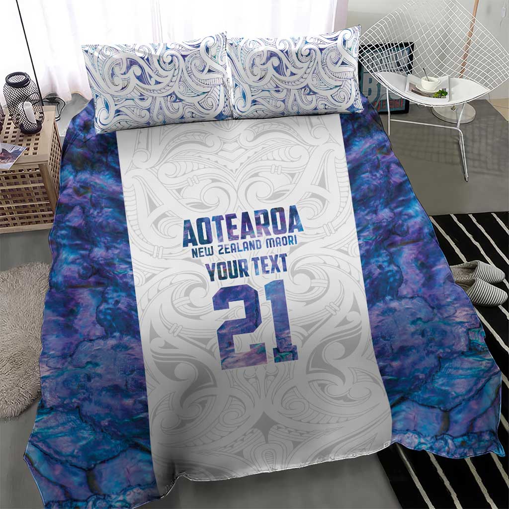 Custom New Zealand Aotearoa Bedding Set Purple Maori Paua Shell Indigenous - Aussie Hoodie
