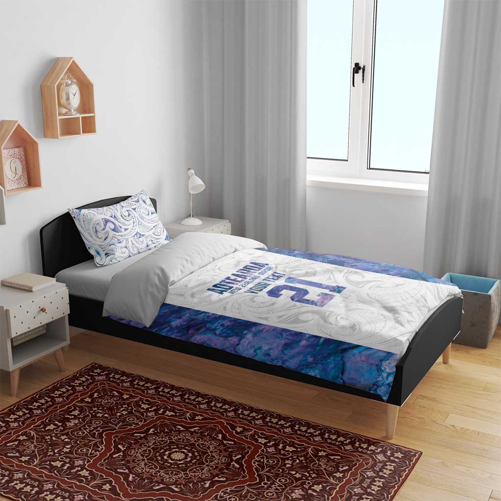 Custom New Zealand Aotearoa Bedding Set Purple Maori Paua Shell Indigenous - Aussie Hoodie