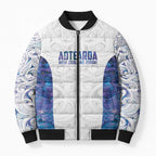 Custom New Zealand Aotearoa Bomber Puffer Jacket Purple Maori Paua Shell Indigenous - Aussie Hoodie