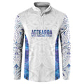 Custom New Zealand Aotearoa Button Sweatshirt Purple Maori Paua Shell Indigenous - Aussie Hoodie