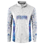 Custom New Zealand Aotearoa Button Sweatshirt Purple Maori Paua Shell Indigenous - Aussie Hoodie