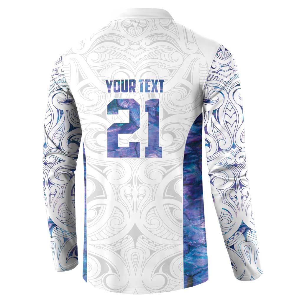 Custom New Zealand Aotearoa Button Sweatshirt Purple Maori Paua Shell Indigenous - Aussie Hoodie