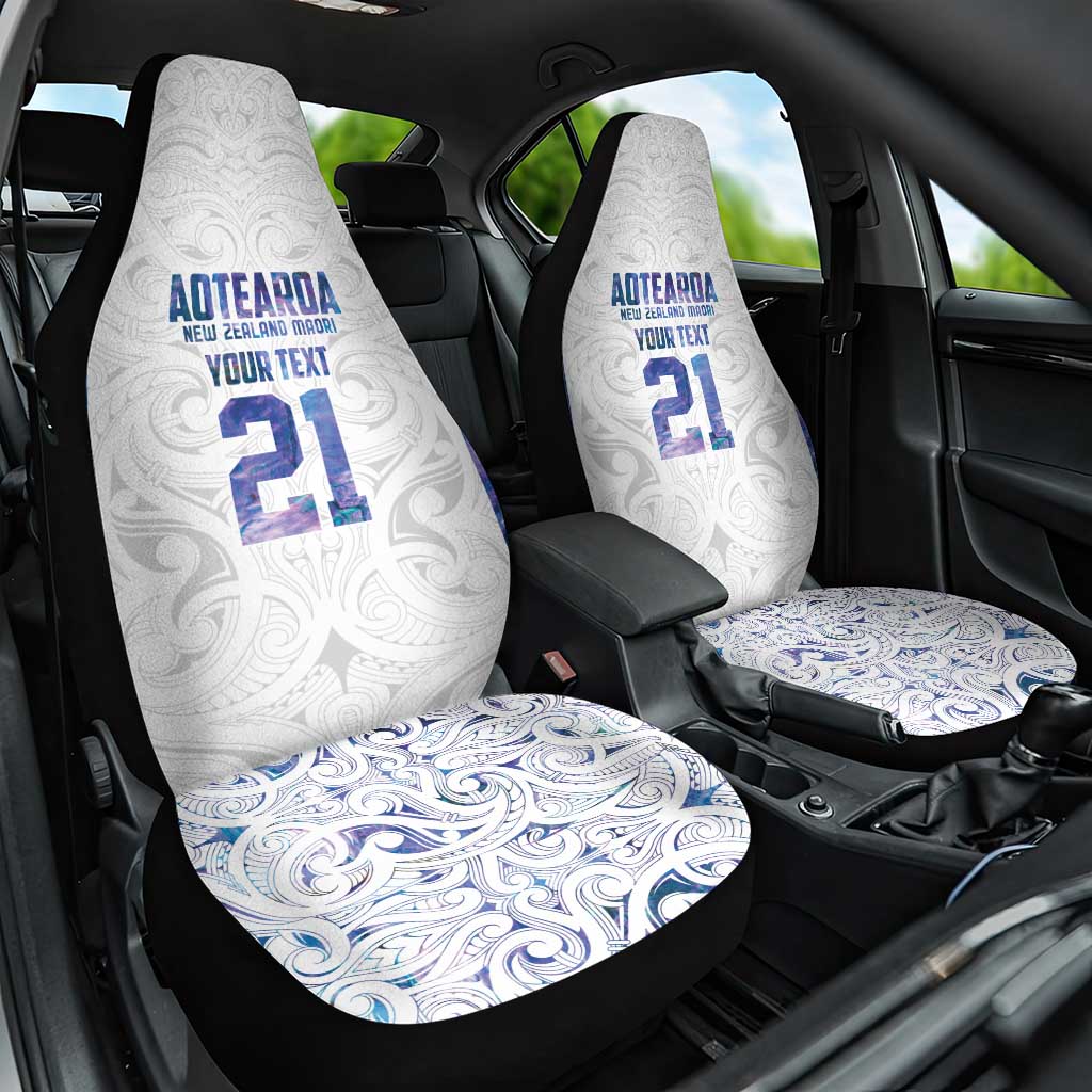 Custom New Zealand Aotearoa Car Seat Cover Purple Maori Paua Shell Indigenous - Aussie Hoodie