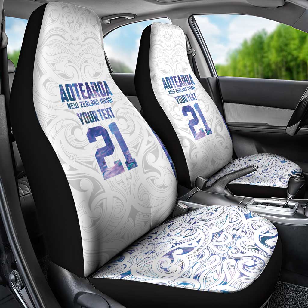 Custom New Zealand Aotearoa Car Seat Cover Purple Maori Paua Shell Indigenous - Aussie Hoodie