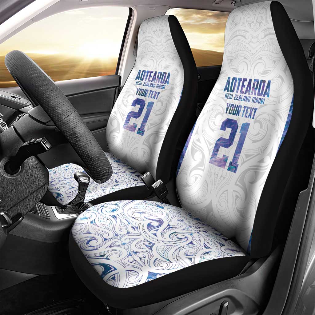 Custom New Zealand Aotearoa Car Seat Cover Purple Maori Paua Shell Indigenous - Aussie Hoodie