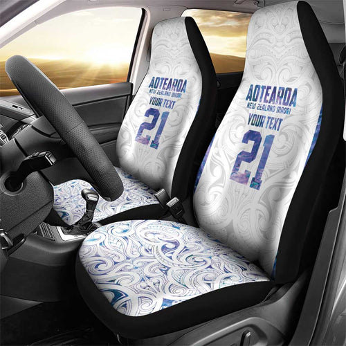 Custom New Zealand Aotearoa Car Seat Cover Purple Maori Paua Shell Indigenous - Aussie Hoodie
