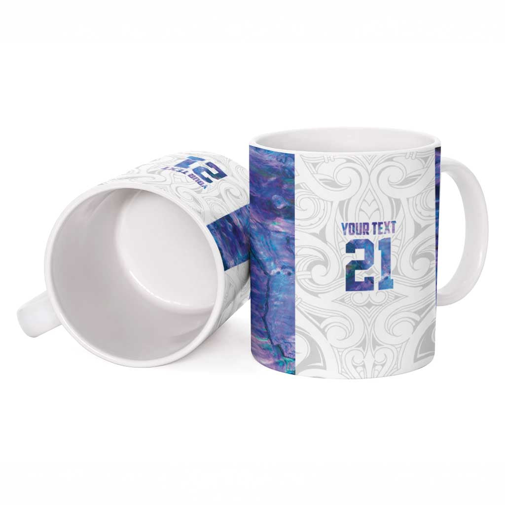 Custom New Zealand Aotearoa Ceramic Mug Purple Maori Paua Shell Indigenous - Aussie Hoodie