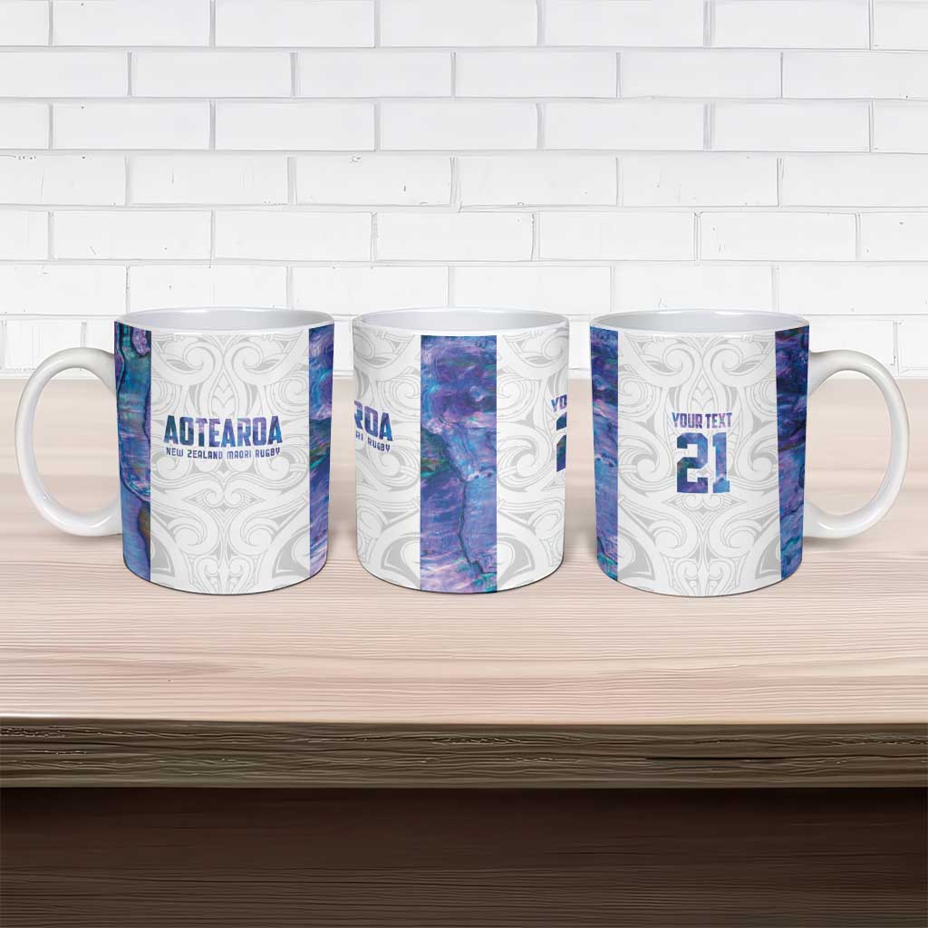 Custom New Zealand Aotearoa Ceramic Mug Purple Maori Paua Shell Indigenous - Aussie Hoodie