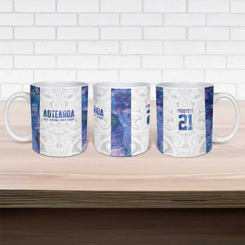 Custom New Zealand Aotearoa Ceramic Mug Purple Maori Paua Shell Indigenous - Aussie Hoodie