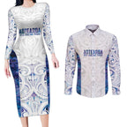 Custom New Zealand Aotearoa Couples Matching Long Sleeve Bodycon Dress and Long Sleeve Button Shirt Purple Maori Paua Shell Indigenous - Aussie Hoodie