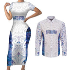 Custom New Zealand Aotearoa Couples Matching Short Sleeve Bodycon Dress and Long Sleeve Button Shirt Purple Maori Paua Shell Indigenous - Aussie Hoodie
