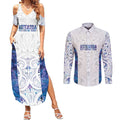 Custom New Zealand Aotearoa Couples Matching Summer Maxi Dress and Long Sleeve Button Shirt Purple Maori Paua Shell Indigenous - Aussie Hoodie