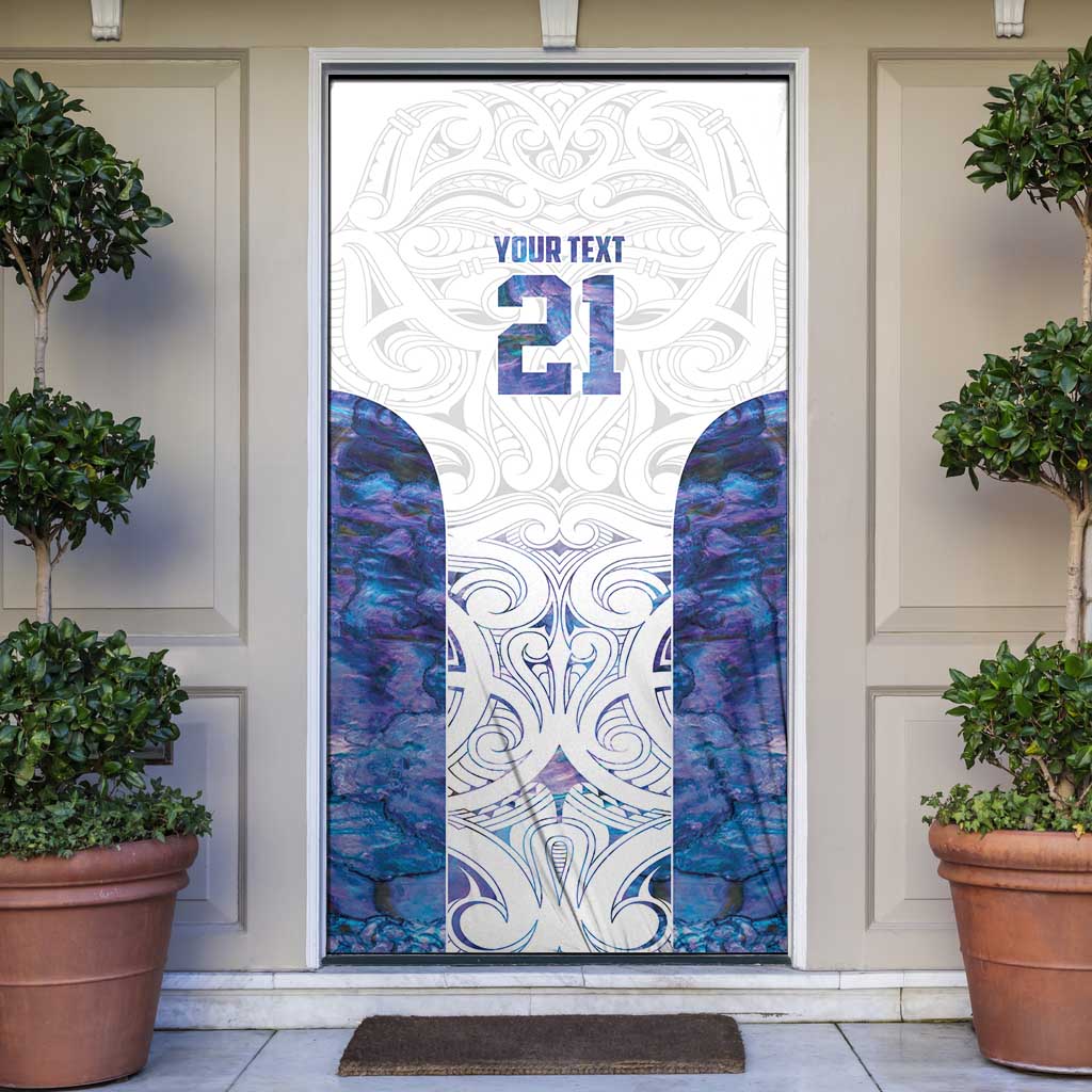 Custom New Zealand Aotearoa Door Cover Purple Maori Paua Shell Indigenous - Aussie Hoodie