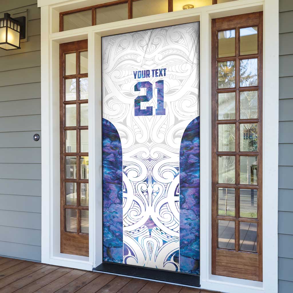 Custom New Zealand Aotearoa Door Cover Purple Maori Paua Shell Indigenous - Aussie Hoodie