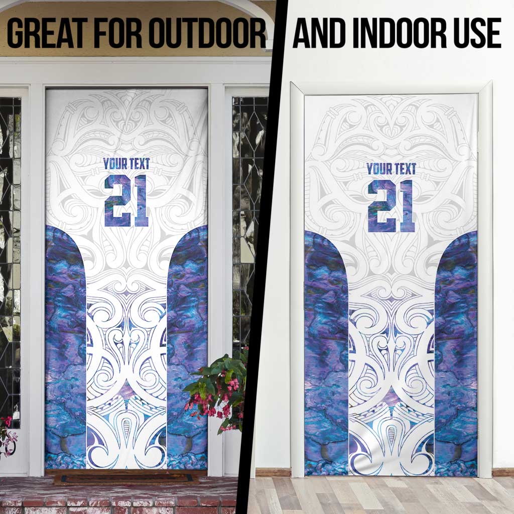 Custom New Zealand Aotearoa Door Cover Purple Maori Paua Shell Indigenous - Aussie Hoodie