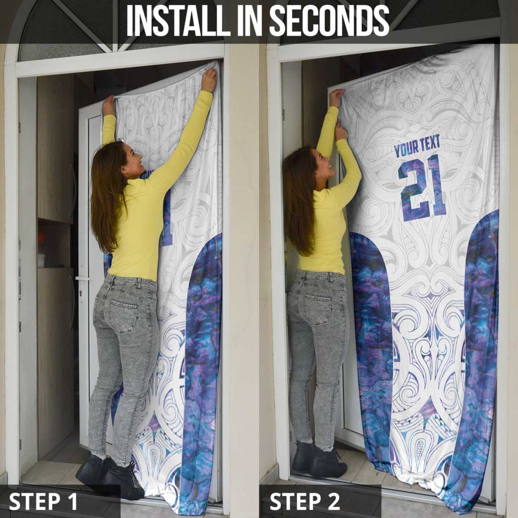 Custom New Zealand Aotearoa Door Cover Purple Maori Paua Shell Indigenous - Aussie Hoodie