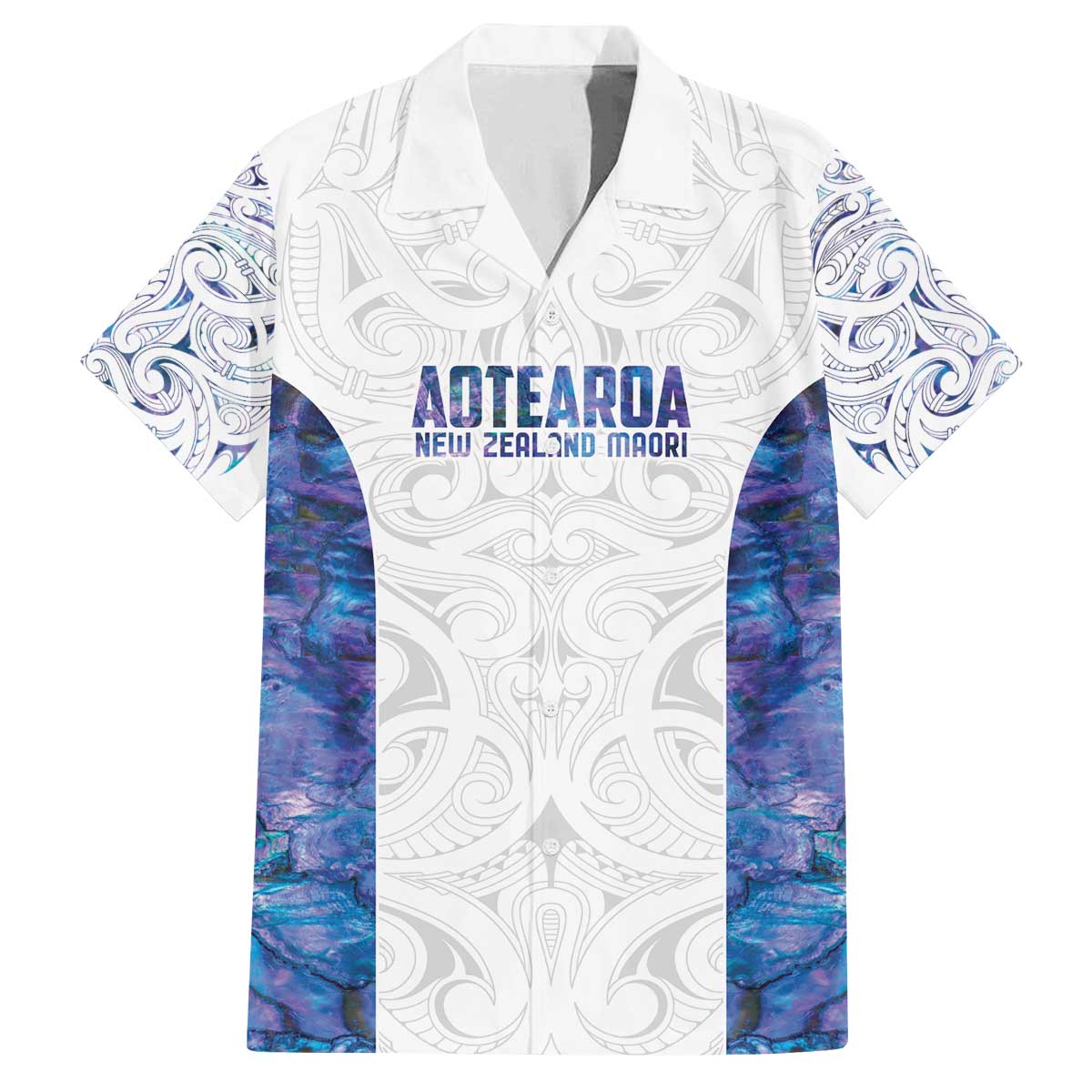 Custom New Zealand Aotearoa Family Matching Off The Shoulder Long Sleeve Dress and Hawaiian Shirt Purple Maori Paua Shell Indigenous - Aussie Hoodie