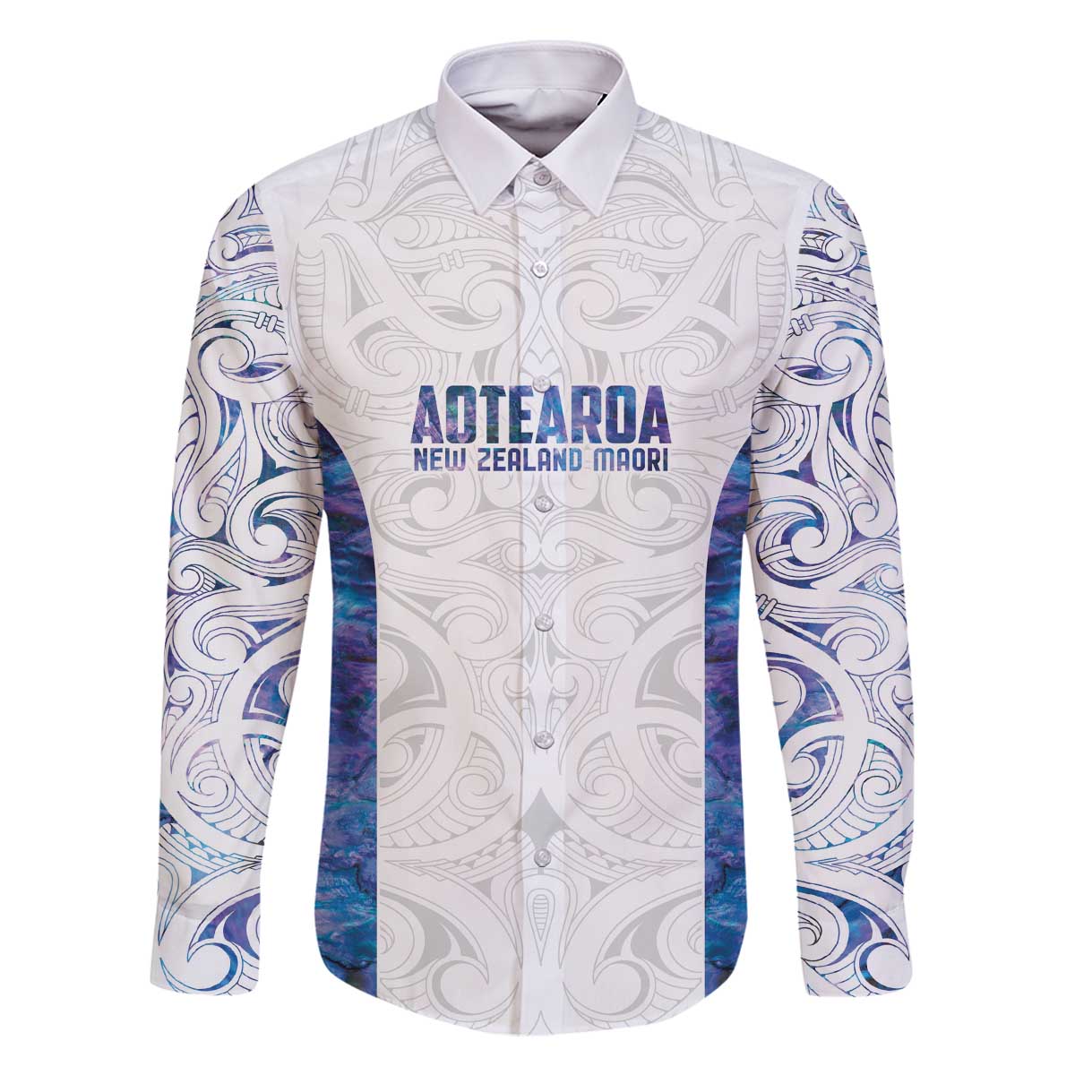Custom New Zealand Aotearoa Family Matching Off The Shoulder Long Sleeve Dress and Hawaiian Shirt Purple Maori Paua Shell Indigenous - Aussie Hoodie