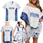 Custom New Zealand Aotearoa Family Matching Off Shoulder Short Dress and Hawaiian Shirt Purple Maori Paua Shell Indigenous - Aussie Hoodie