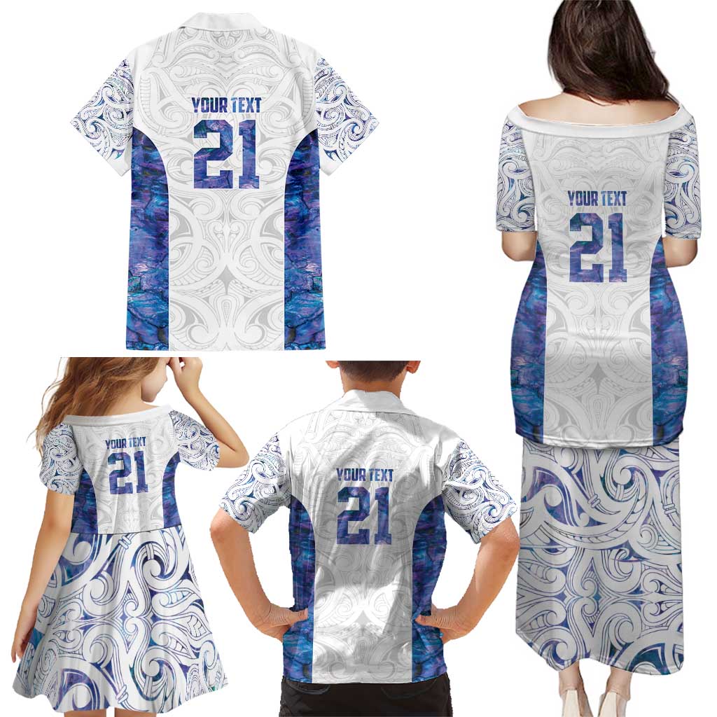 Custom New Zealand Aotearoa Family Matching Puletasi and Hawaiian Shirt Purple Maori Paua Shell Indigenous - Aussie Hoodie