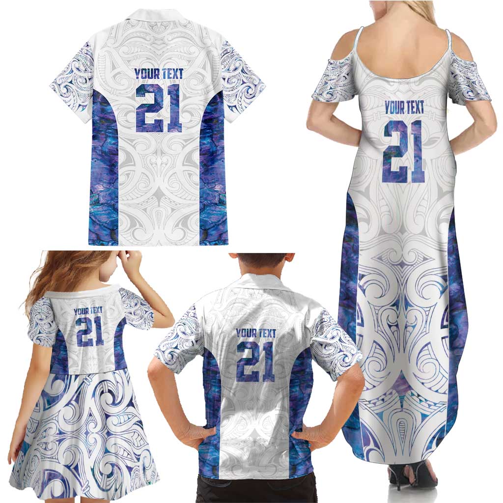 Custom New Zealand Aotearoa Family Matching Summer Maxi Dress and Hawaiian Shirt Purple Maori Paua Shell Indigenous - Aussie Hoodie