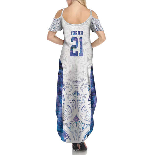 Custom New Zealand Aotearoa Family Matching Summer Maxi Dress and Hawaiian Shirt Purple Maori Paua Shell Indigenous - Aussie Hoodie