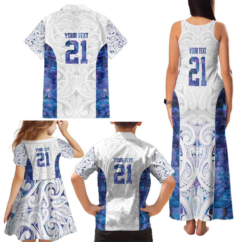 Custom New Zealand Aotearoa Family Matching Tank Maxi Dress and Hawaiian Shirt Purple Maori Paua Shell Indigenous - Aussie Hoodie