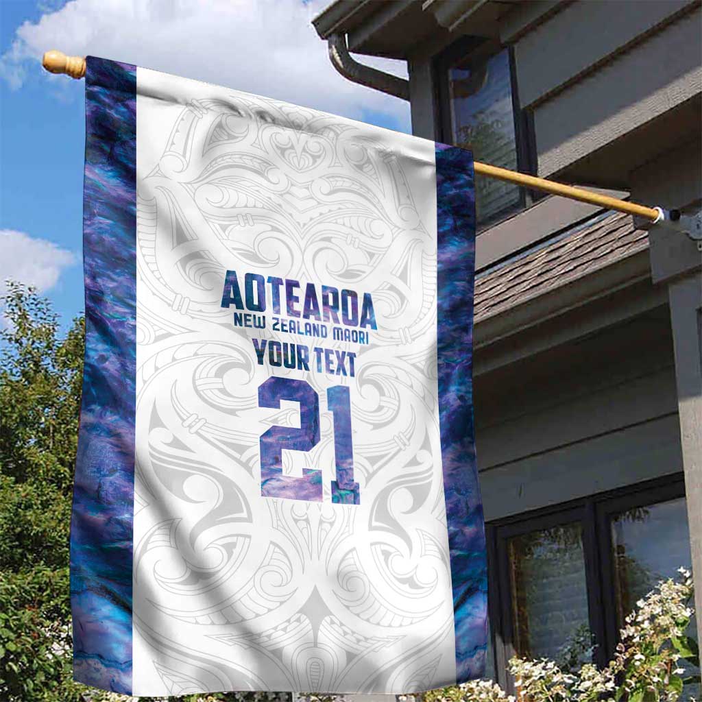 Custom New Zealand Aotearoa Garden Flag Purple Maori Paua Shell Indigenous - Aussie Hoodie