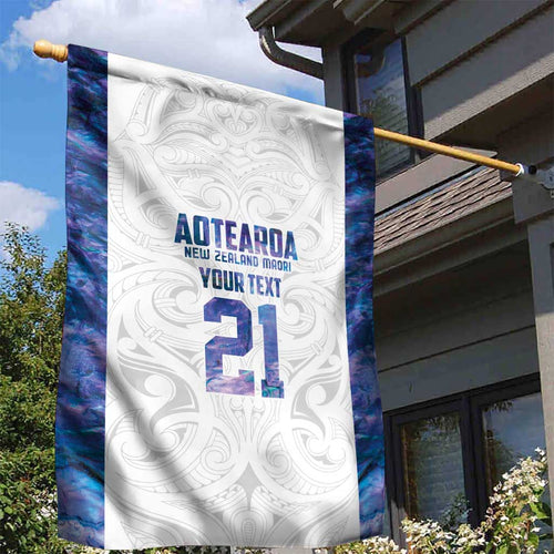 Custom New Zealand Aotearoa Garden Flag Purple Maori Paua Shell Indigenous - Aussie Hoodie