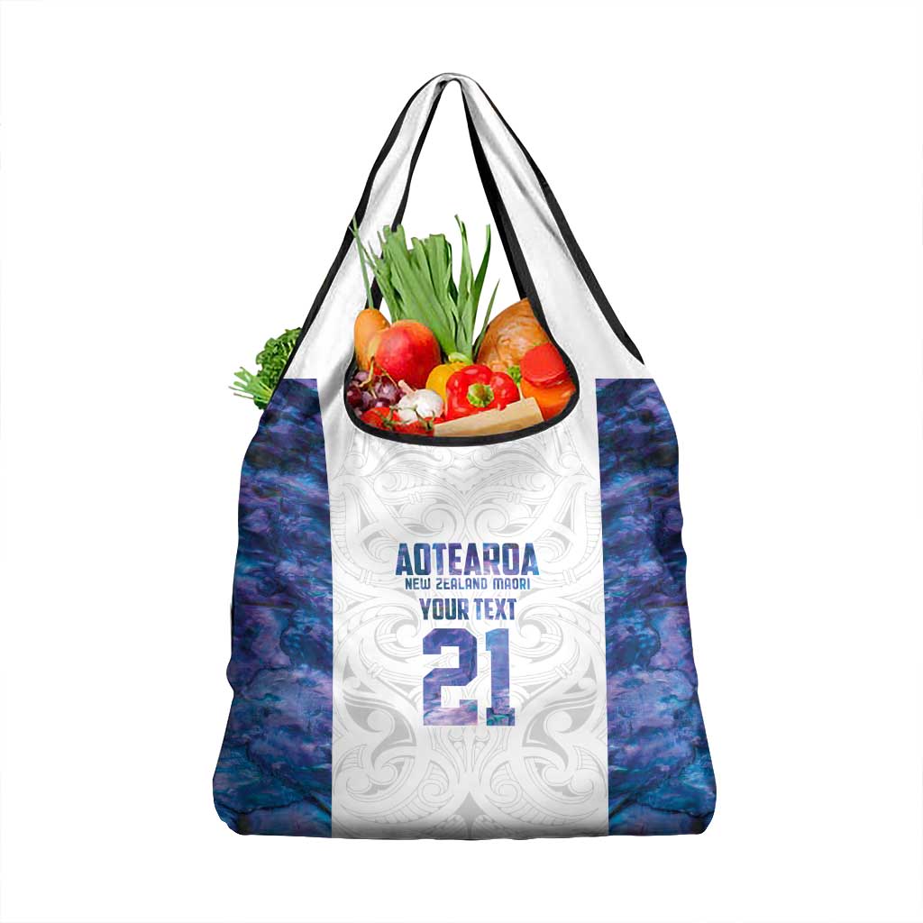 Custom New Zealand Aotearoa Grocery Bag Purple Maori Paua Shell Indigenous - Aussie Hoodie