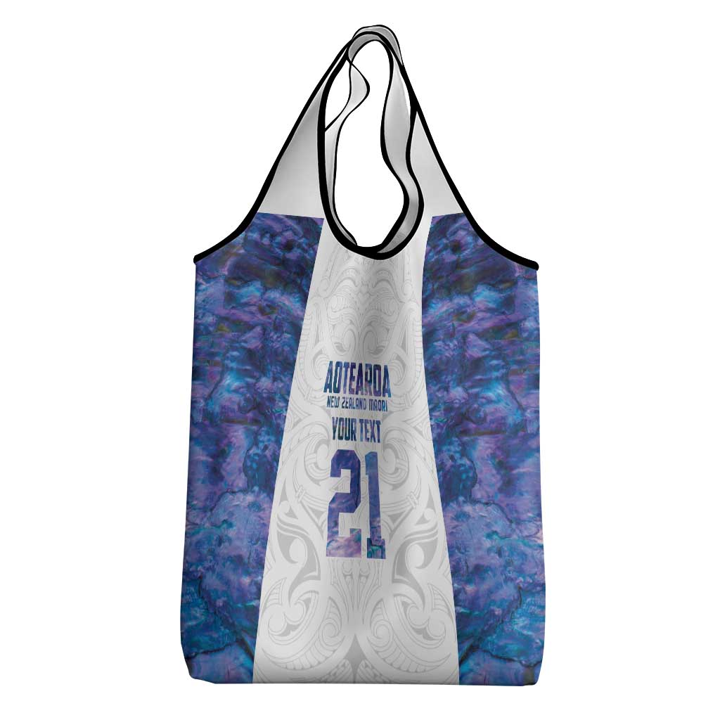 Custom New Zealand Aotearoa Grocery Bag Purple Maori Paua Shell Indigenous - Aussie Hoodie