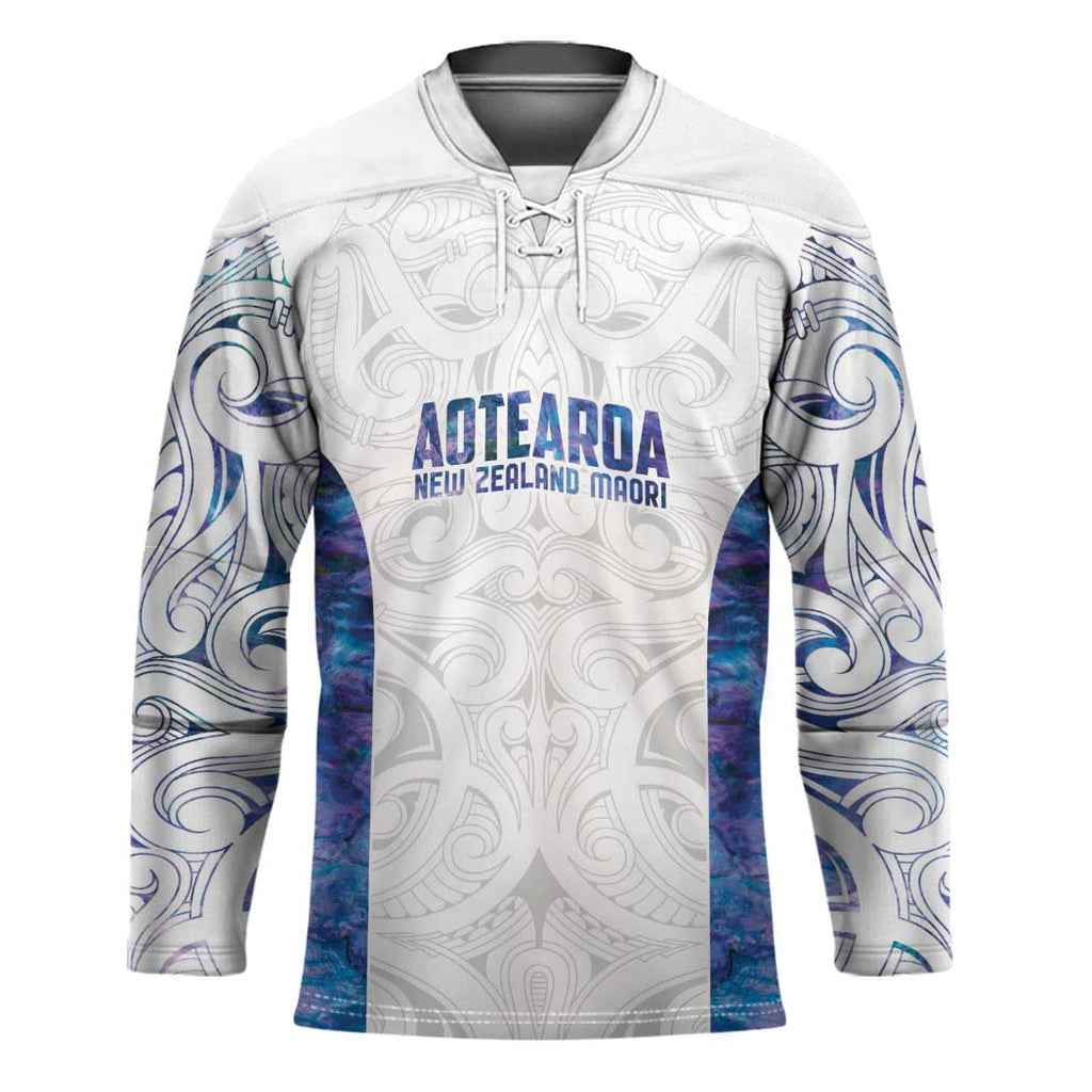 Custom New Zealand Aotearoa Hockey Jersey Purple Maori Paua Shell Indigenous - Aussie Hoodie