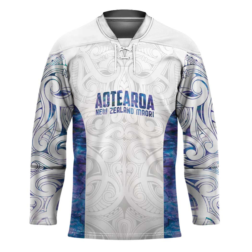 Custom New Zealand Aotearoa Hockey Jersey Purple Maori Paua Shell Indigenous - Aussie Hoodie