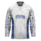 Custom New Zealand Aotearoa Hockey Jersey Purple Maori Paua Shell Indigenous - Aussie Hoodie