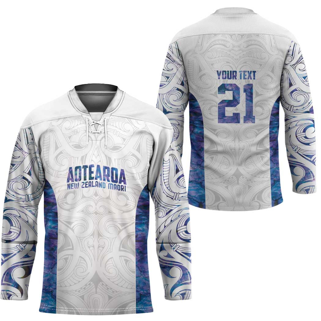 Custom New Zealand Aotearoa Hockey Jersey Purple Maori Paua Shell Indigenous - Aussie Hoodie