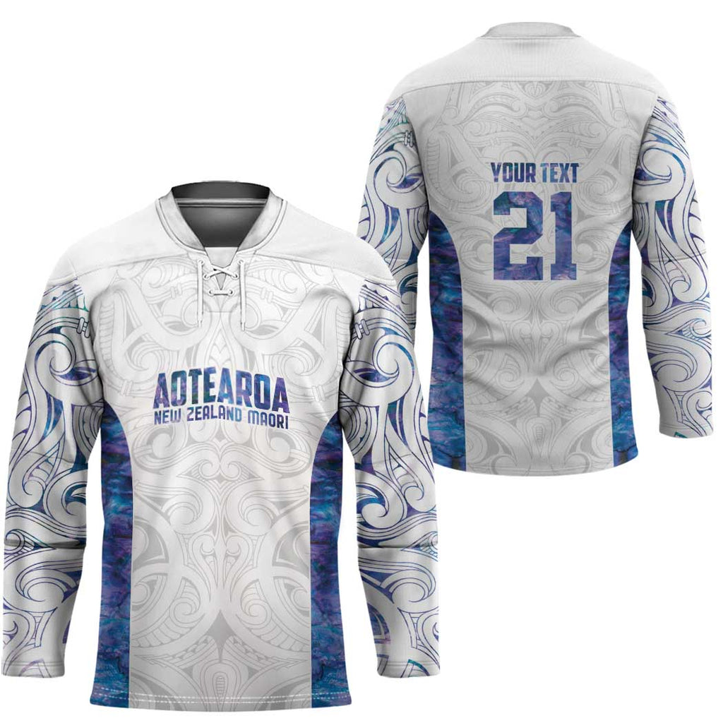 Custom New Zealand Aotearoa Hockey Jersey Purple Maori Paua Shell Indigenous - Aussie Hoodie