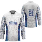 Custom New Zealand Aotearoa Hockey Jersey Purple Maori Paua Shell Indigenous - Aussie Hoodie