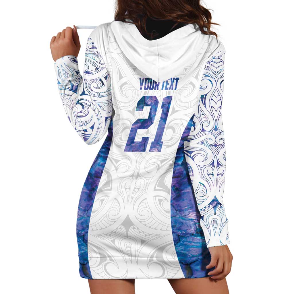 Custom New Zealand Aotearoa Hoodie Dress Purple Maori Paua Shell Indigenous - Aussie Hoodie
