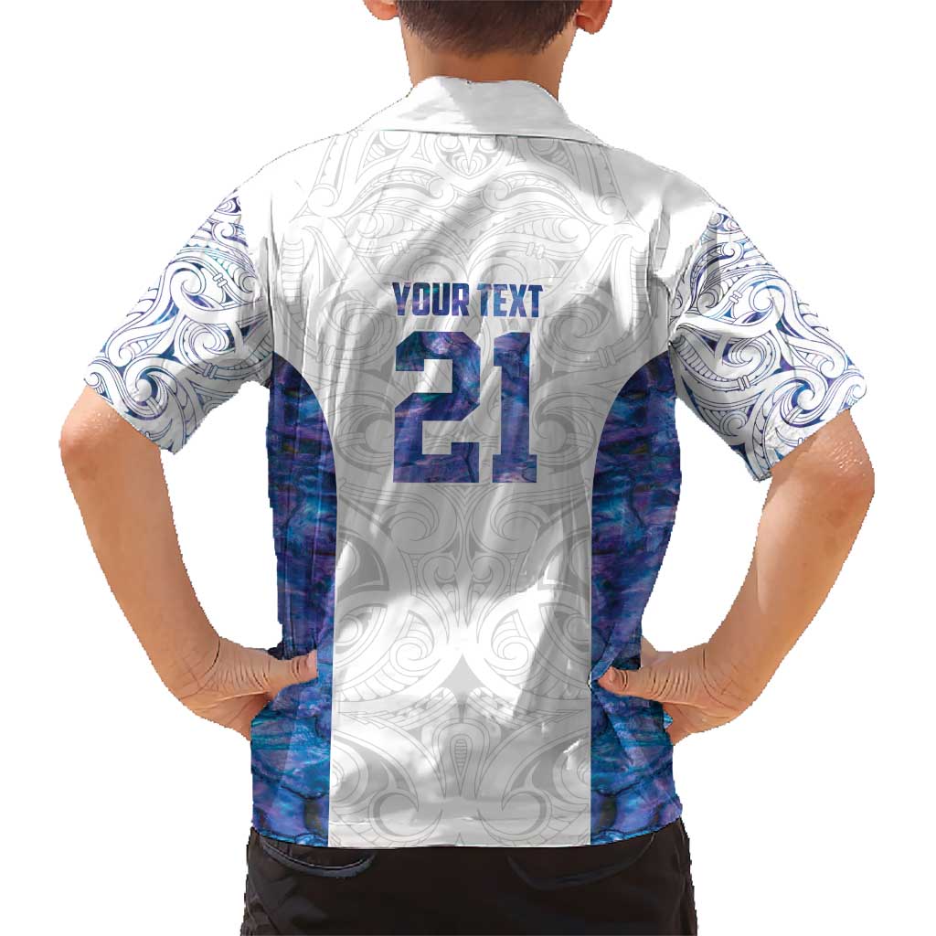 Custom New Zealand Aotearoa Kid Hawaiian Shirt Purple Maori Paua Shell Indigenous - Aussie Hoodie