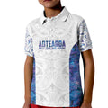 Custom New Zealand Aotearoa Kid Polo Shirt Purple Maori Paua Shell Indigenous - Aussie Hoodie