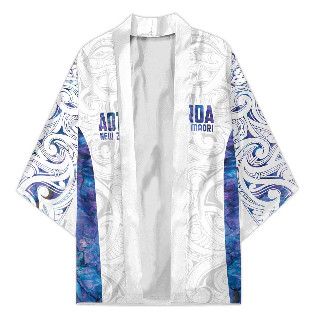 Custom New Zealand Aotearoa Kimono Purple Maori Paua Shell Indigenous - Aussie Hoodie