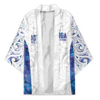 Custom New Zealand Aotearoa Kimono Purple Maori Paua Shell Indigenous - Aussie Hoodie