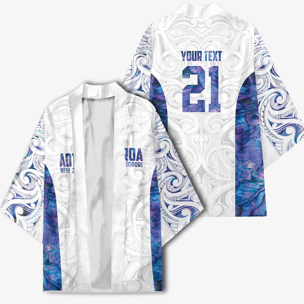Custom New Zealand Aotearoa Kimono Purple Maori Paua Shell Indigenous - Aussie Hoodie
