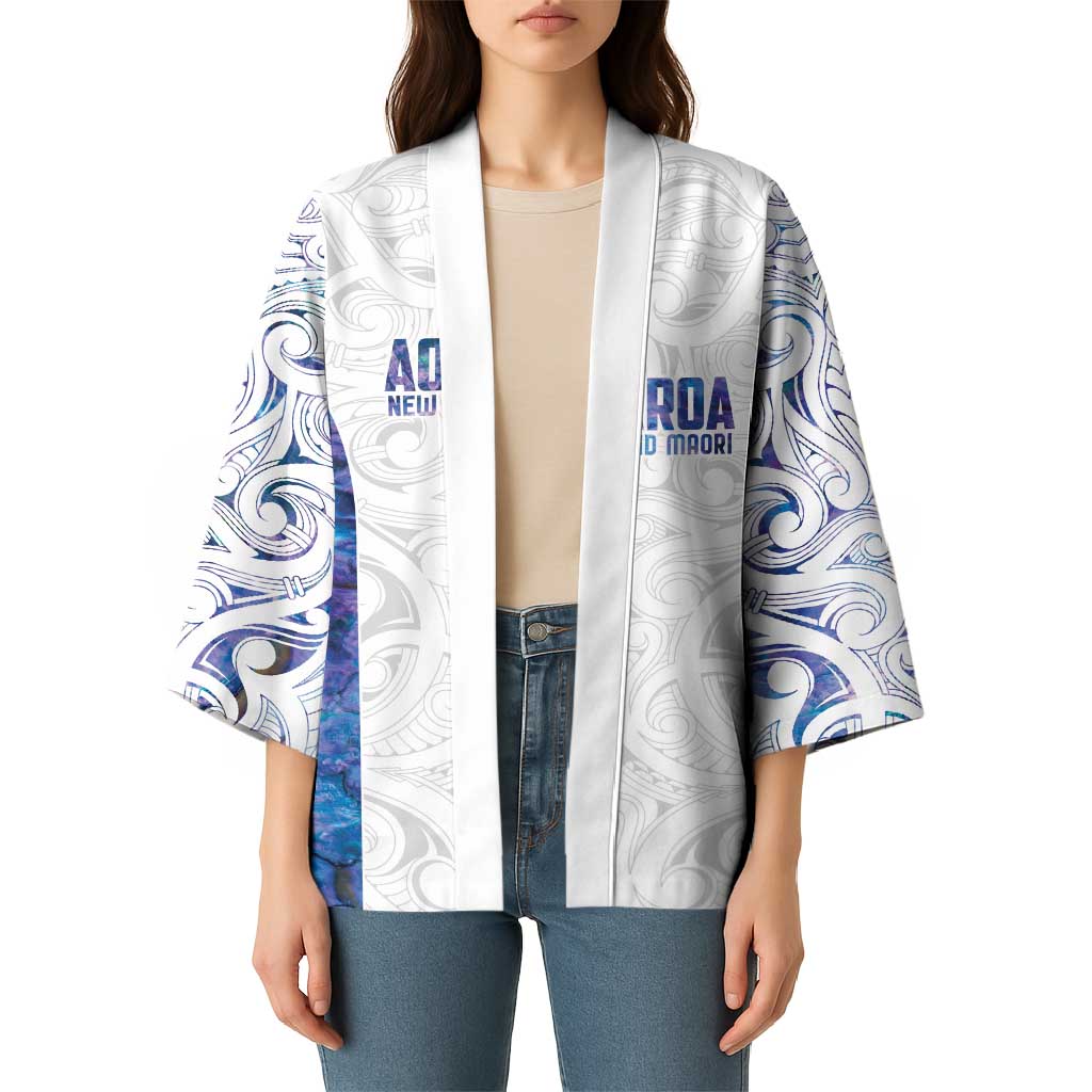 Custom New Zealand Aotearoa Kimono Purple Maori Paua Shell Indigenous - Aussie Hoodie