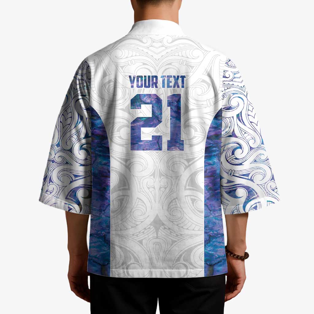 Custom New Zealand Aotearoa Kimono Purple Maori Paua Shell Indigenous - Aussie Hoodie