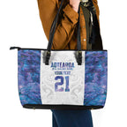 Custom New Zealand Aotearoa Leather Tote Bag Purple Maori Paua Shell Indigenous - Aussie Hoodie