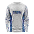 Custom New Zealand Aotearoa Long Sleeve Shirt Purple Maori Paua Shell Indigenous - Aussie Hoodie