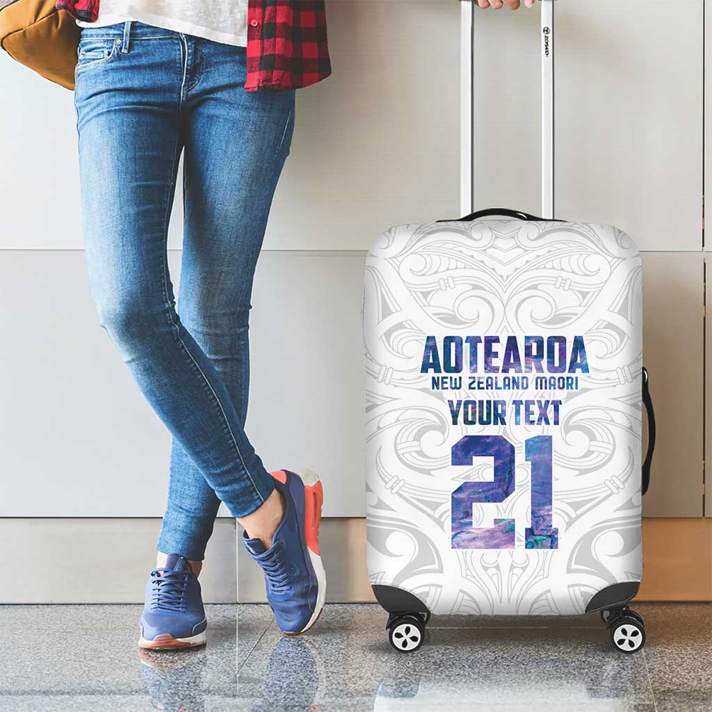 Custom New Zealand Aotearoa Luggage Cover Purple Maori Paua Shell Indigenous - Aussie Hoodie